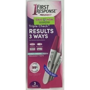 First Response Triple Check Pregnancy Test Kit 3 Tests Early Digital Rapid